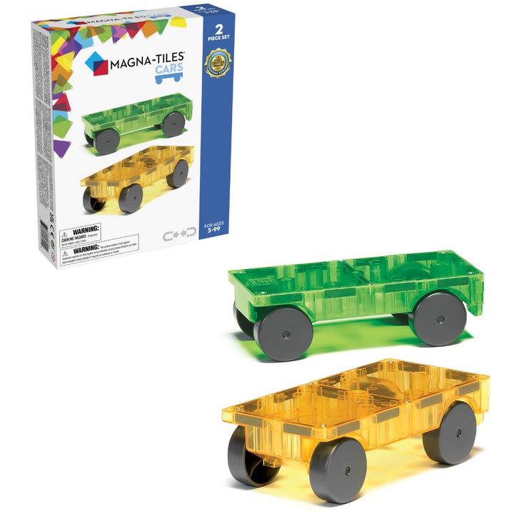 Cars – Green &amp; Yellow 2-Piece Magnetic Construction Set, The ORIGINAL Magnetic Building Brand
