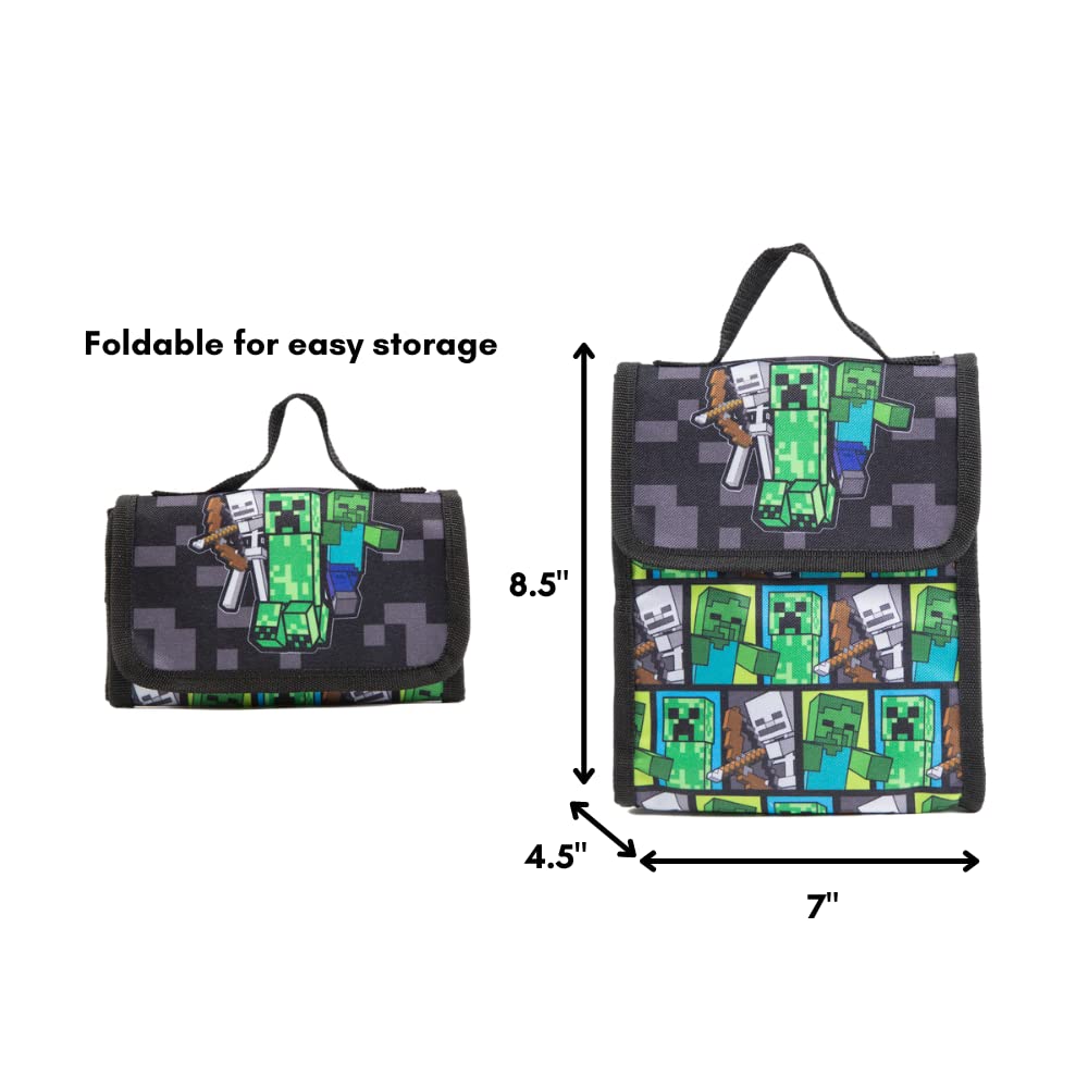 Minécraft Backpack Set with Lunch Box for Boys &amp; Girls, 16 inch, 5 Piece Value Set