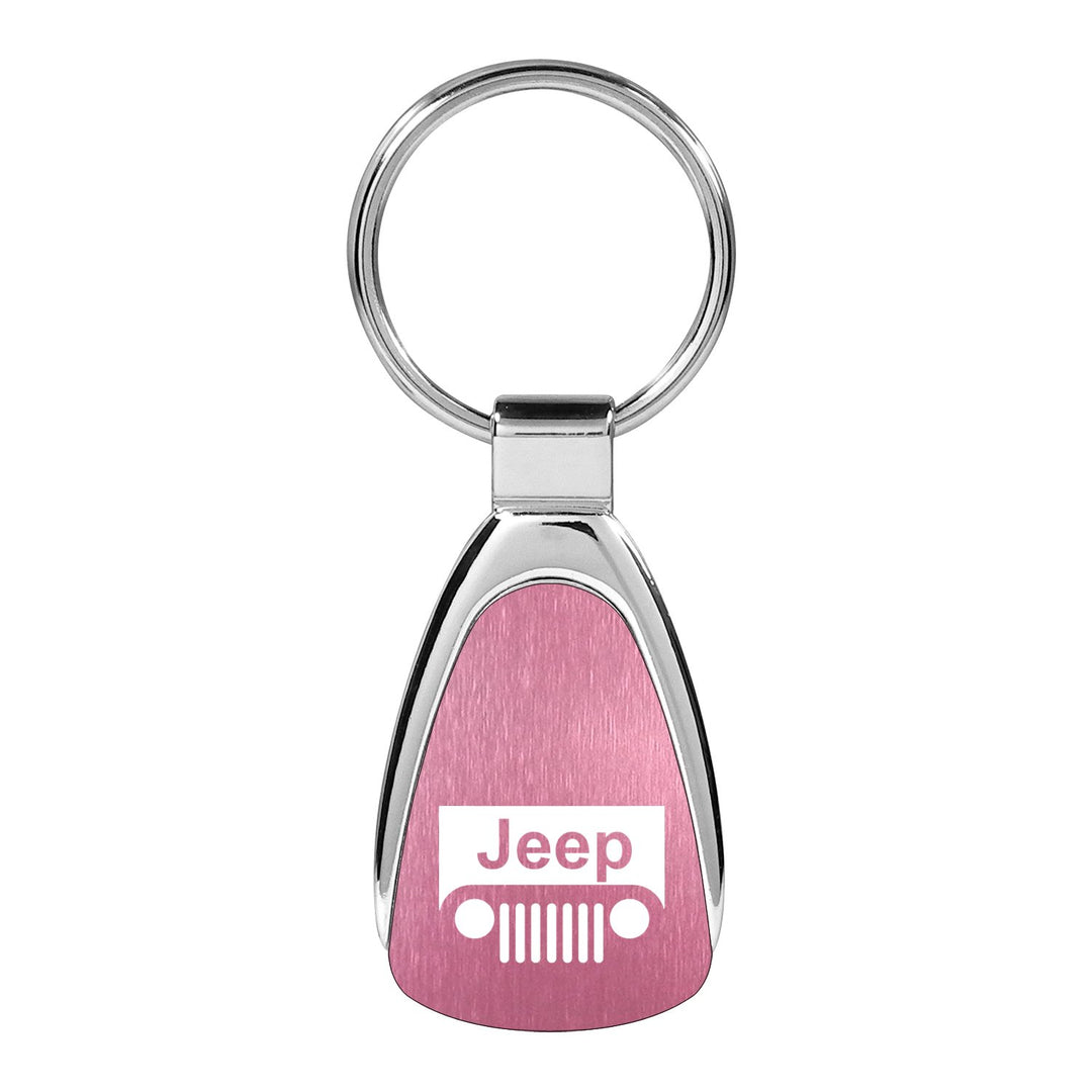 Jeep Grille Keychain and Keyring Pink Teardrop