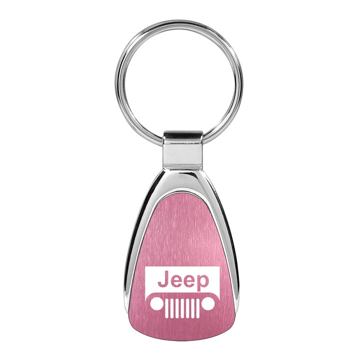 Jeep Grille Keychain and Keyring Pink Teardrop