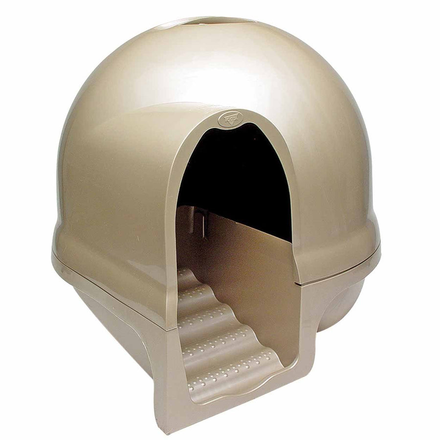 Petmate Clean Step Cat Litter Box Dome (Made in the USA with 95% Recycled Materials)- Titanium, Made in USA