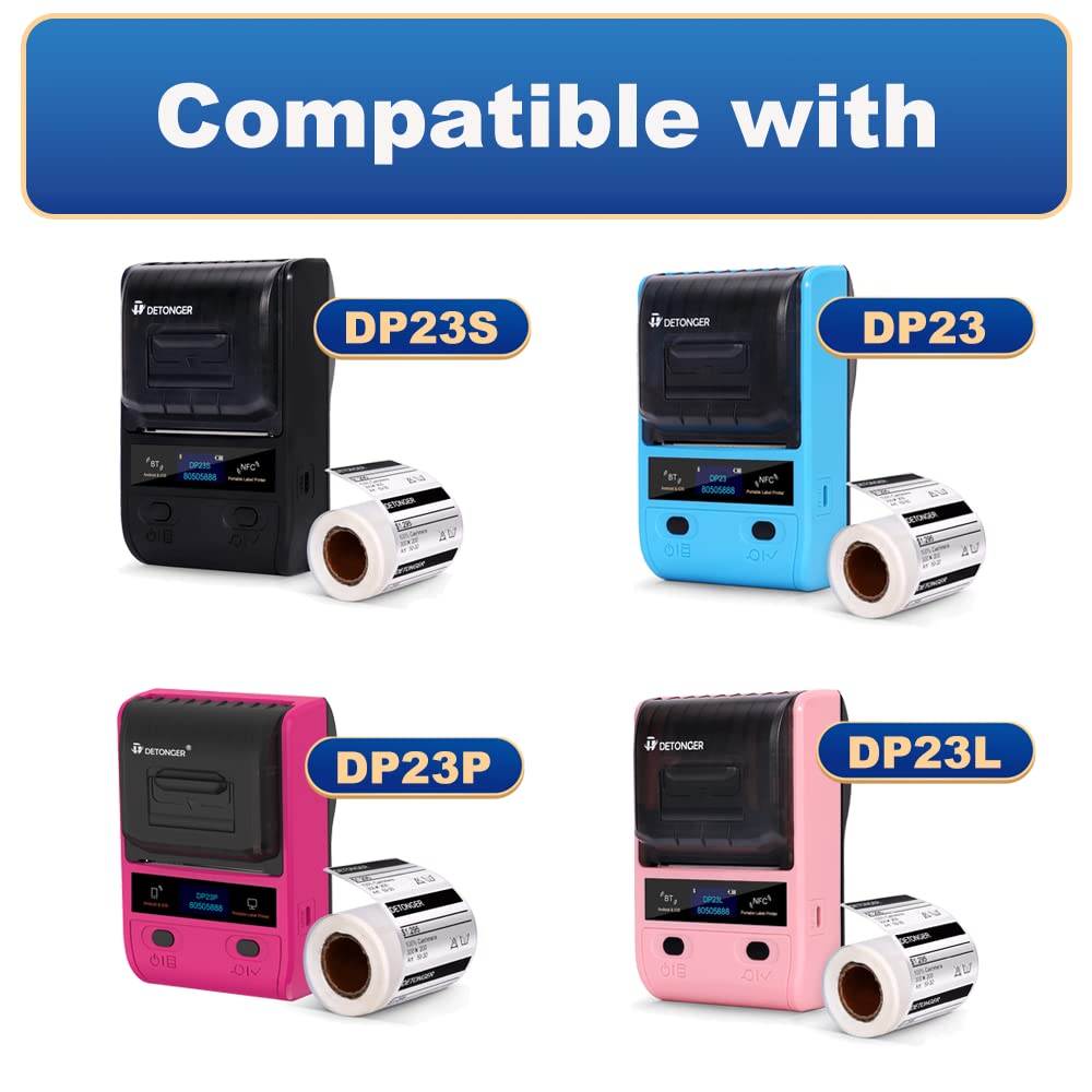 Labels for DP23S/DP26/DP30S Label Maker, 40x80mm (1.57 x 3.15) Thermal Sticker Label, Waterproof, Oil-Proof and Tear-Proof Labels, 1 Roll of 95 Sticker Labels