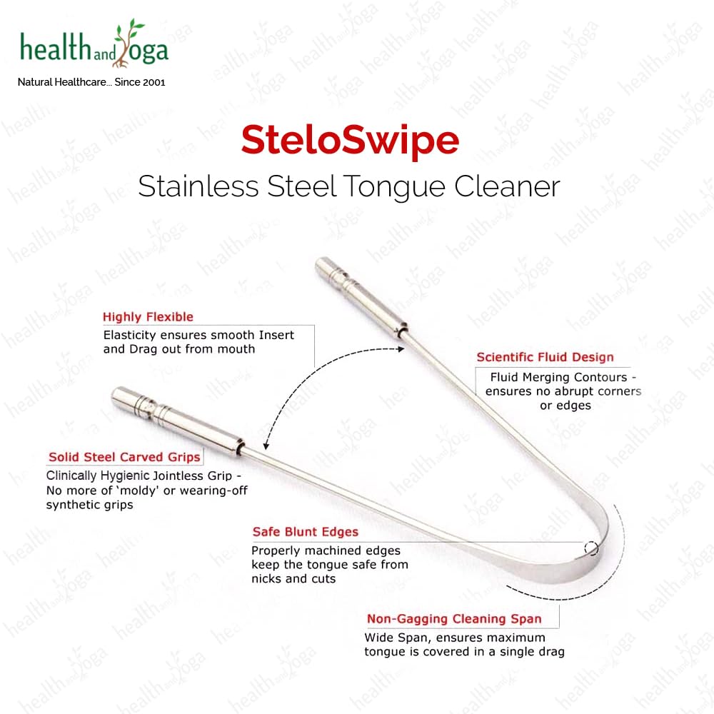 HealthAndYoga Surgical Grade Stainless Steel Tongue Cle