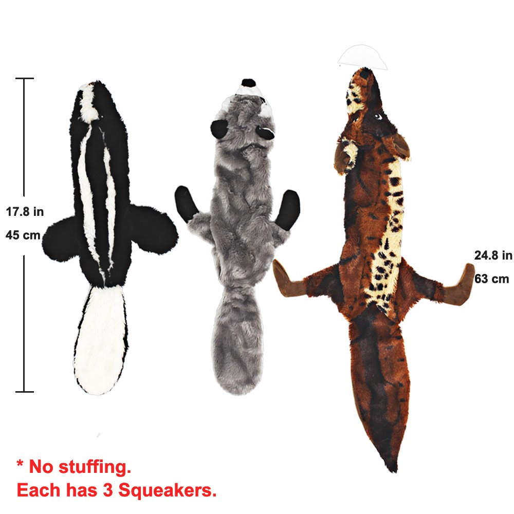 5 Pack Dog Squeaky Toys Three no Stuffing Toy and Two Plush with Stuffing for Small Medium Large Dog Pets (5 Pack)