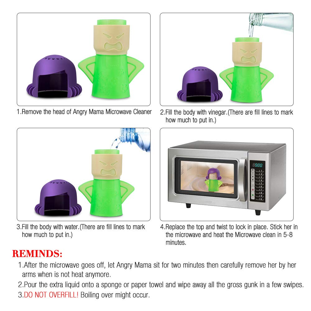 Microwave Cleaner, Topist Angry Mama Microwave Oven Ste