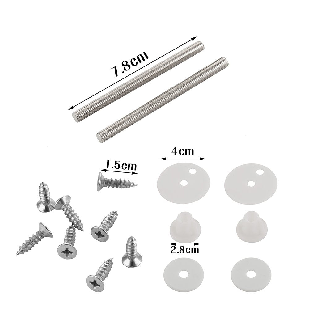 Stainless Steel Toilet Seat Hinge Replacement Parts Mountings Adjustable Toilet Seat Bolts Nuts with Screws Bolts and Nuts Strong and Durable