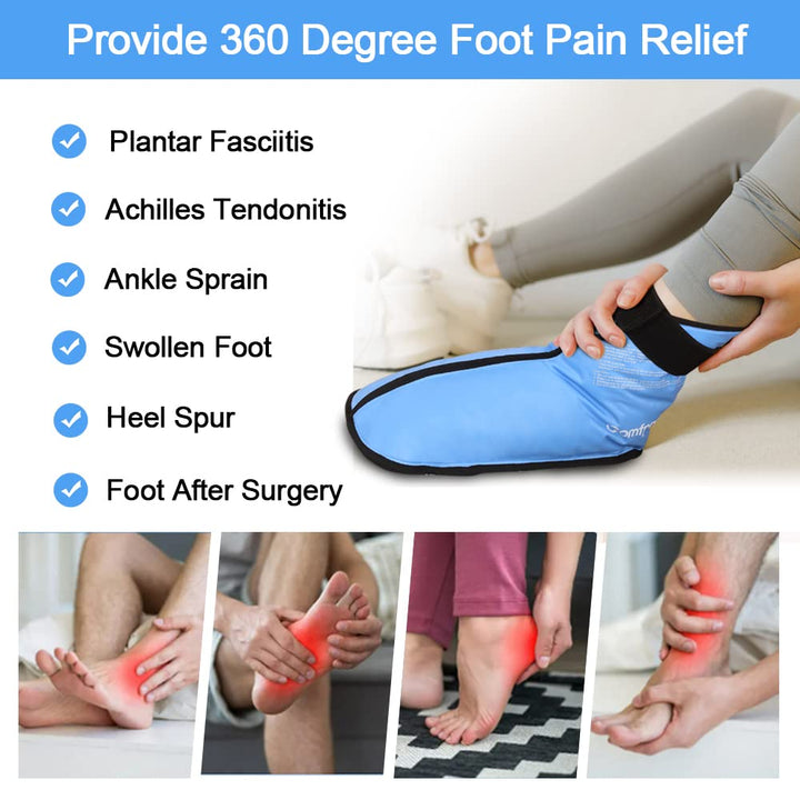 Comfpack Large Foot Ice Pack Wrap for Plantar Fasciitis