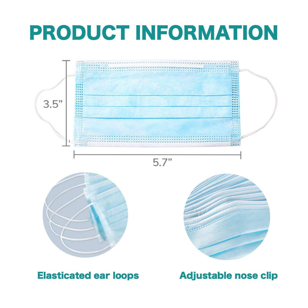 Children&#39;s 3 Ply Disposable Face Masks Daily Use(Blue Regular, 50 pcs)