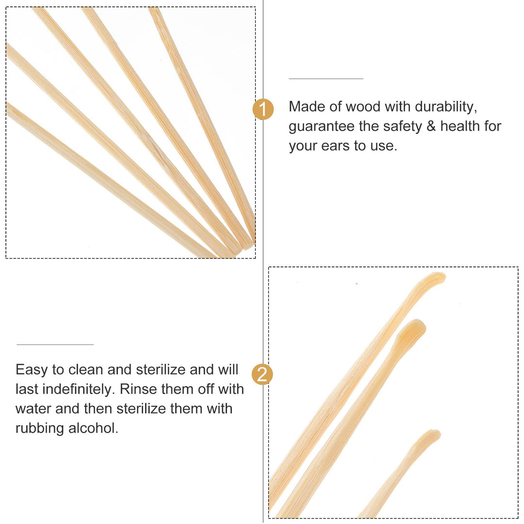 Healifty Ear Pick Bamboo Earwax Removal Spoon Tool 5pcs