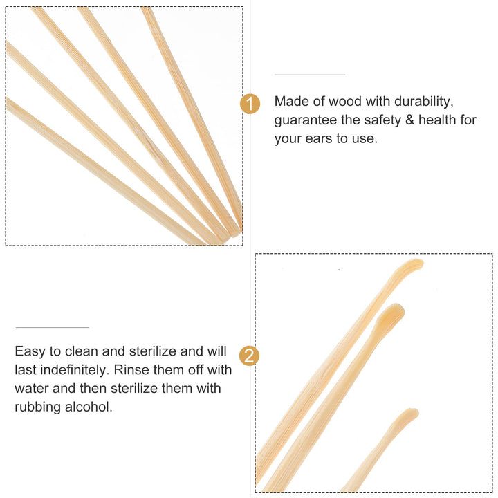 Healifty Ear Pick Bamboo Earwax Removal Spoon Tool 5pcs