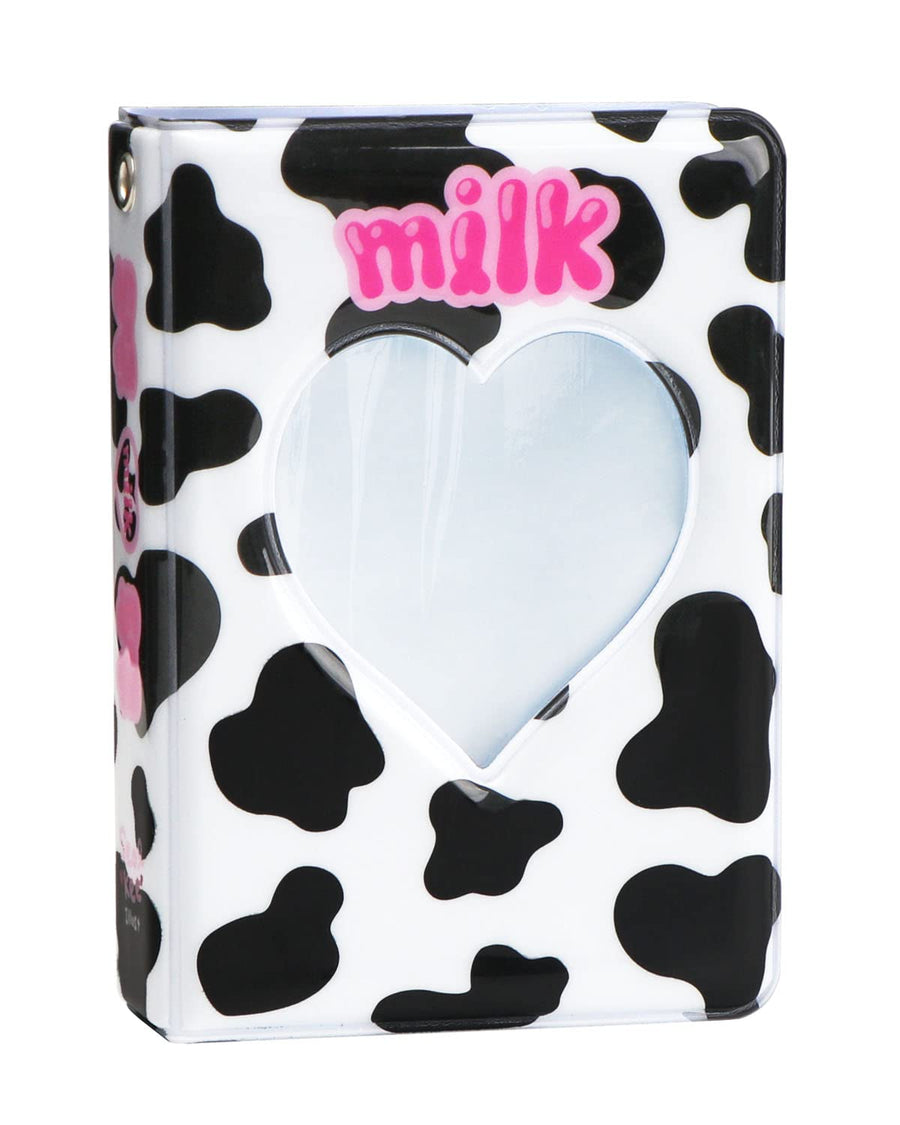 Mini Photo Album 3 Inch Love Heart Hollow Kpop photocard Binder Name Card Book Photo Album Instax Scrapbook Album Collect Book Card Photocard ID Holder 40 Pockets (Black)