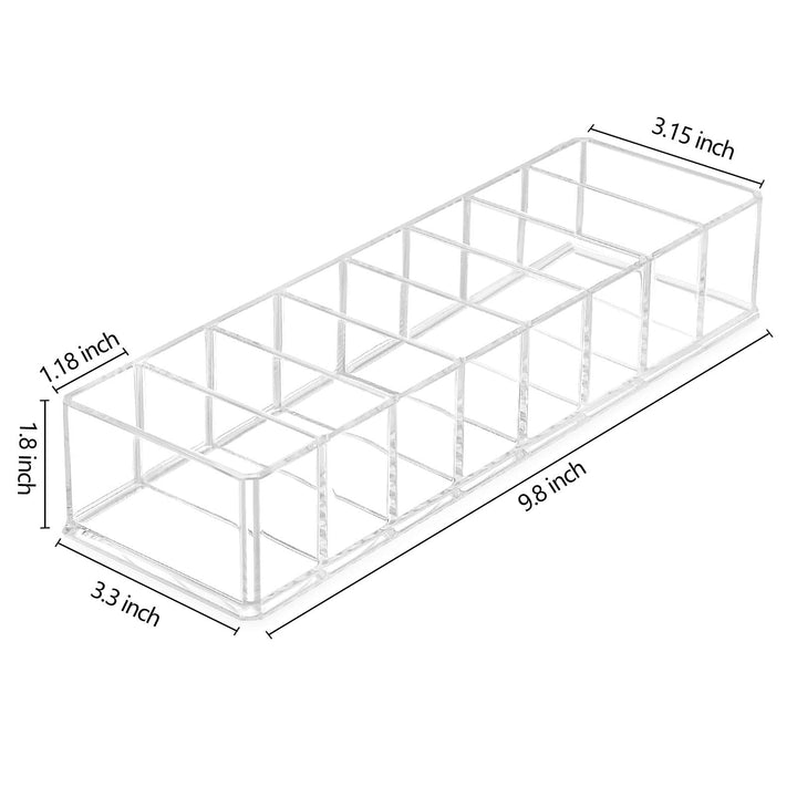 Clear Acrylic Makeup Compact Organizer, 8 Spaces Vanity Organizer Stand Eyeshadow Pallet Storage for Lipstick Bronzer Powder Highlighter, Skincare Cosmetic Display Cases for Bathroom