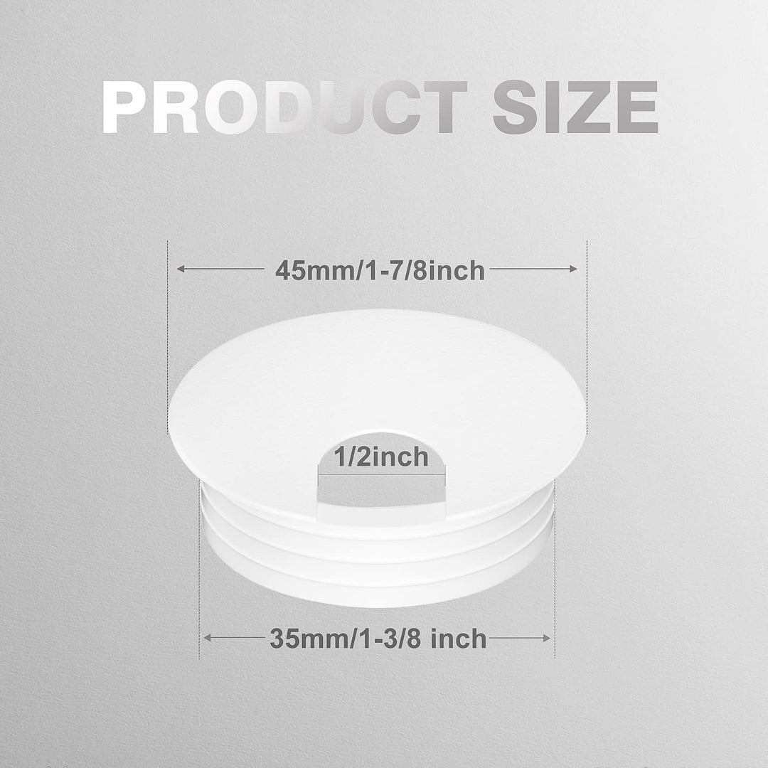 2 inch Black Desk Grommets, 6pcs Plastic Grommet Kit, Hole Cover for Wiring, Cable, Cord, Furniture