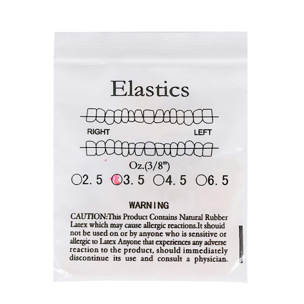 Dental Orthodontic Rubber Bands Orthodontic Elastic Orthodontic Supply (3/8, 3.5 Oz)