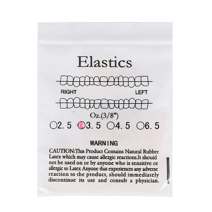 Dental Orthodontic Rubber Bands Orthodontic Elastic Orthodontic Supply (3/8, 3.5 Oz)