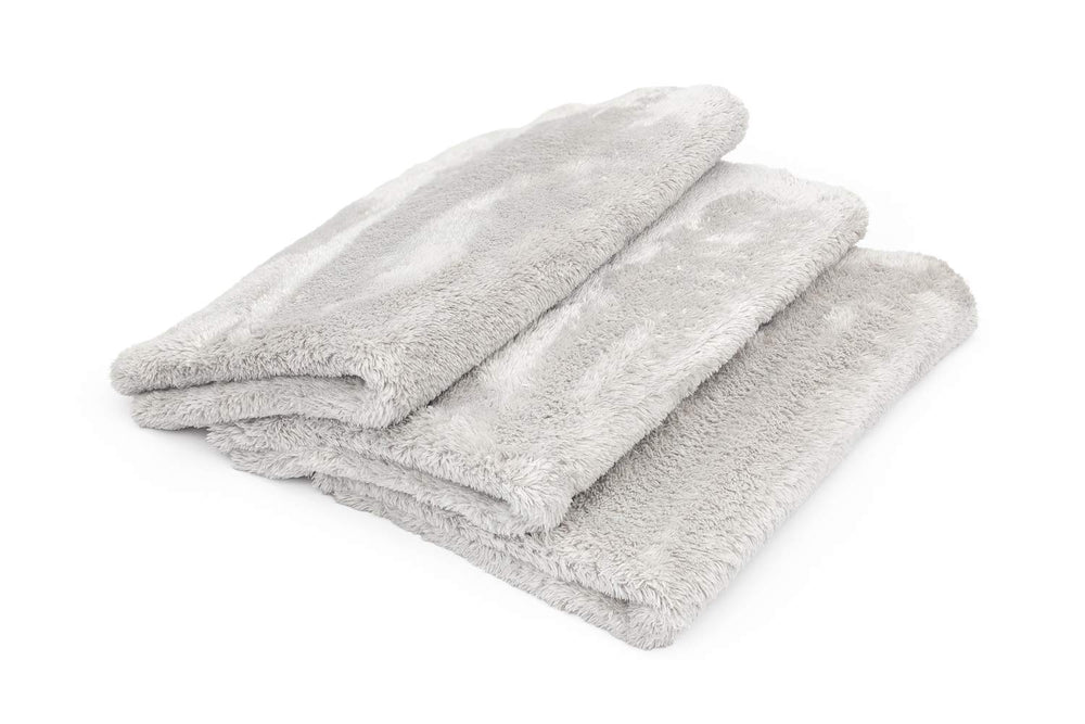 - Eagle Edgeless 500 (3-Pack) Professional Korean 70/30 Blend Super Plush Microfiber Detailing Towels, 500GSM, 16in x 24in, Ice Grey