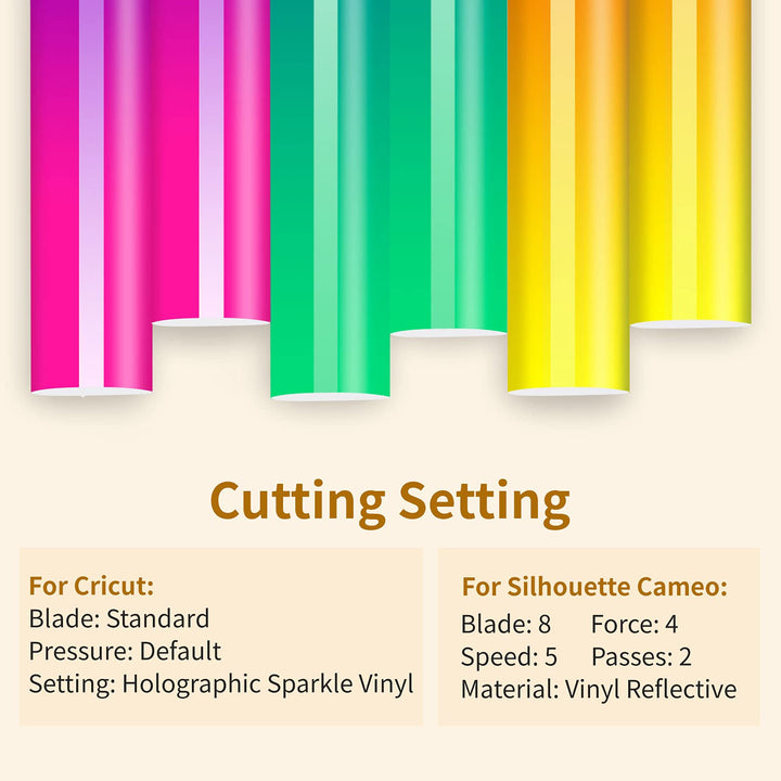 HTVRONT Color Changing Vinyl for Cricut, Permanent Vinyl Adhesive-8 Pack Hot Color Changing Vinyl Permanent Adhesive 3 Colors-12 x 10 Vinyl Sheets +2 Transfer Tape Sheets