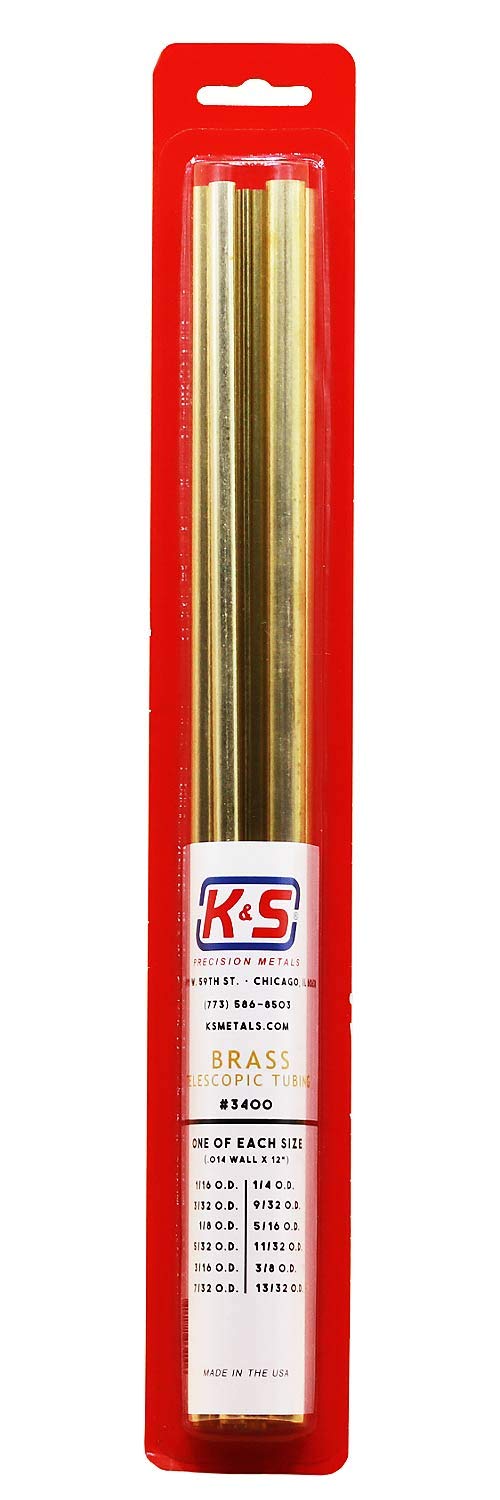 K&amp;S 3400 Round Brass Telescopic Tubing Assortme