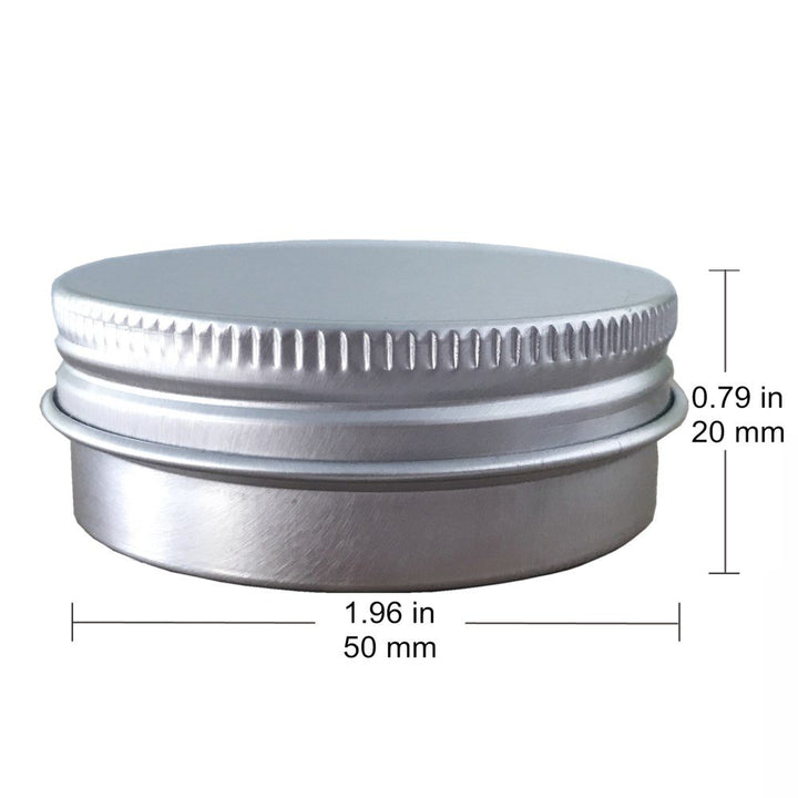 Aluminum Tin Jars, Cosmetic Sample Metal Tins Empty Container Bulk, Round Pot Screw Cap Lid, Small Ounce for Candle, Lip Balm, Salve, Make Up, Eye Shadow, Powder (12 Pack, 1 Oz/30ml)