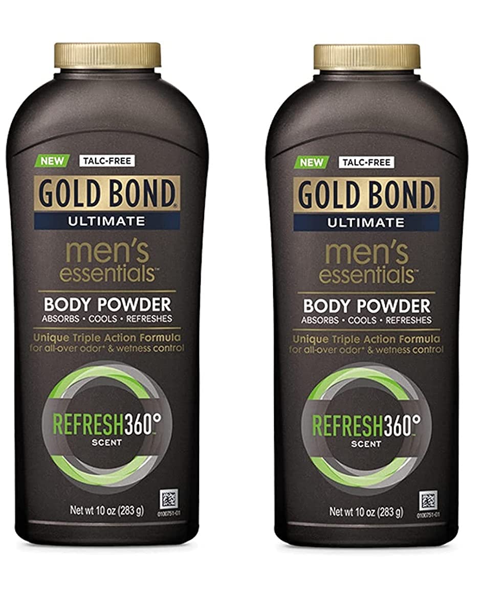 Ultimate Men&#39;s Essentials Body Powder, 10 oz., Pack of 2
