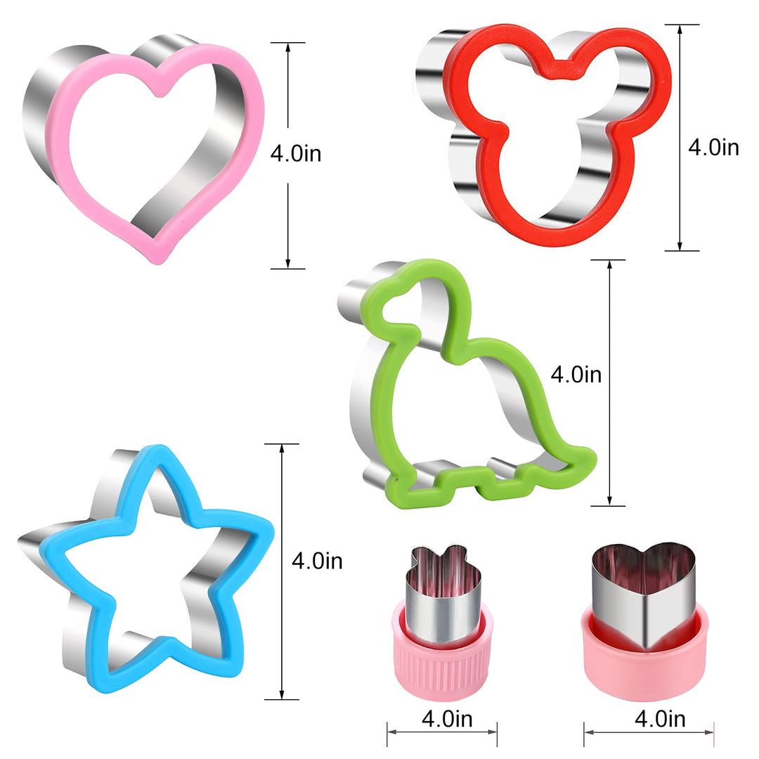 Sandwiches cookie Cutter set,Mouse &amp; Dinosaur &amp; Heart &amp; Star Shapes Sandwich Cutters Cookie Cutters Vegetable cutters-Food Grade Cookie Cutter Stamps Mold Decorate Food