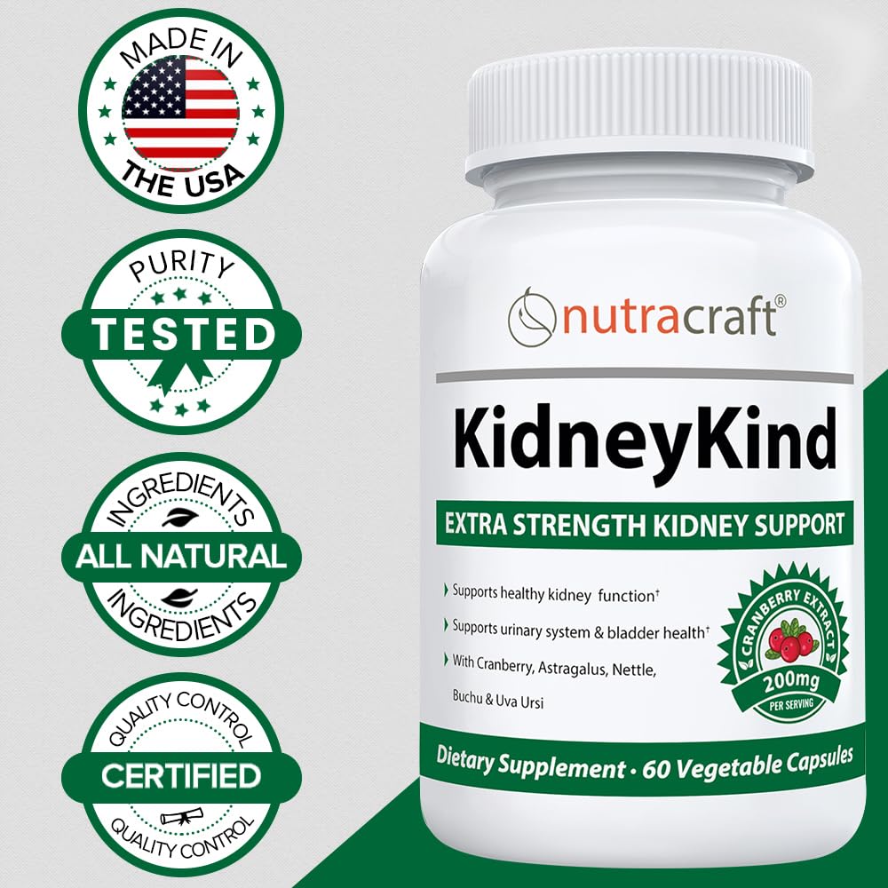 KidneyKind #1 Kidney Support and Detox Supplement | Kidney Cleanse for Bladder &amp; Urinary Health | Buchu, Juniper, Uva Ursi, Cranberry, Nettle Leaf &amp; More | 60 Vege Capsules