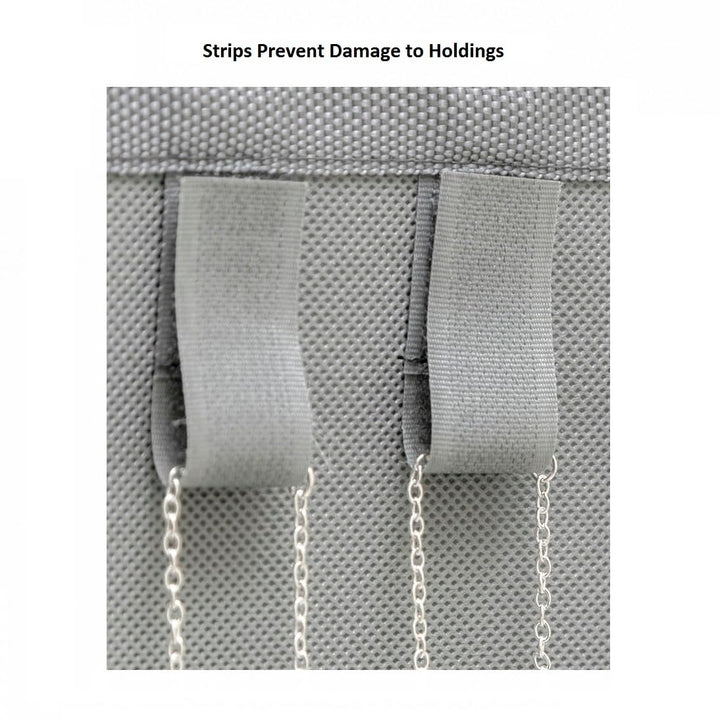 Dual-sided Hanging Jewelry Organizer with 34 Hook Loops Wall Mounted Necklace Holder Jewelry Display Storage Hanger for Bracelet Chain (GREY)