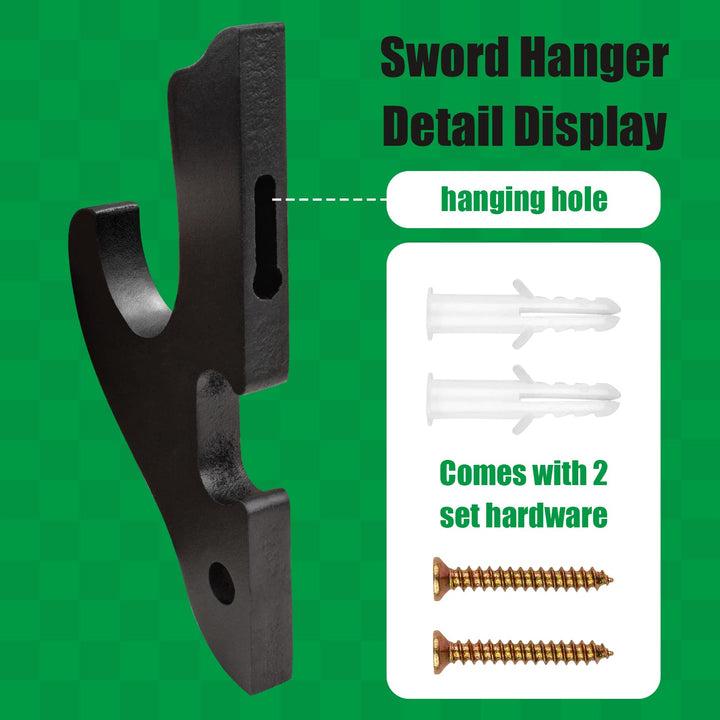 Ekkhysis Sword Holder Wall Mount 1-Tier Hook Katana Hol