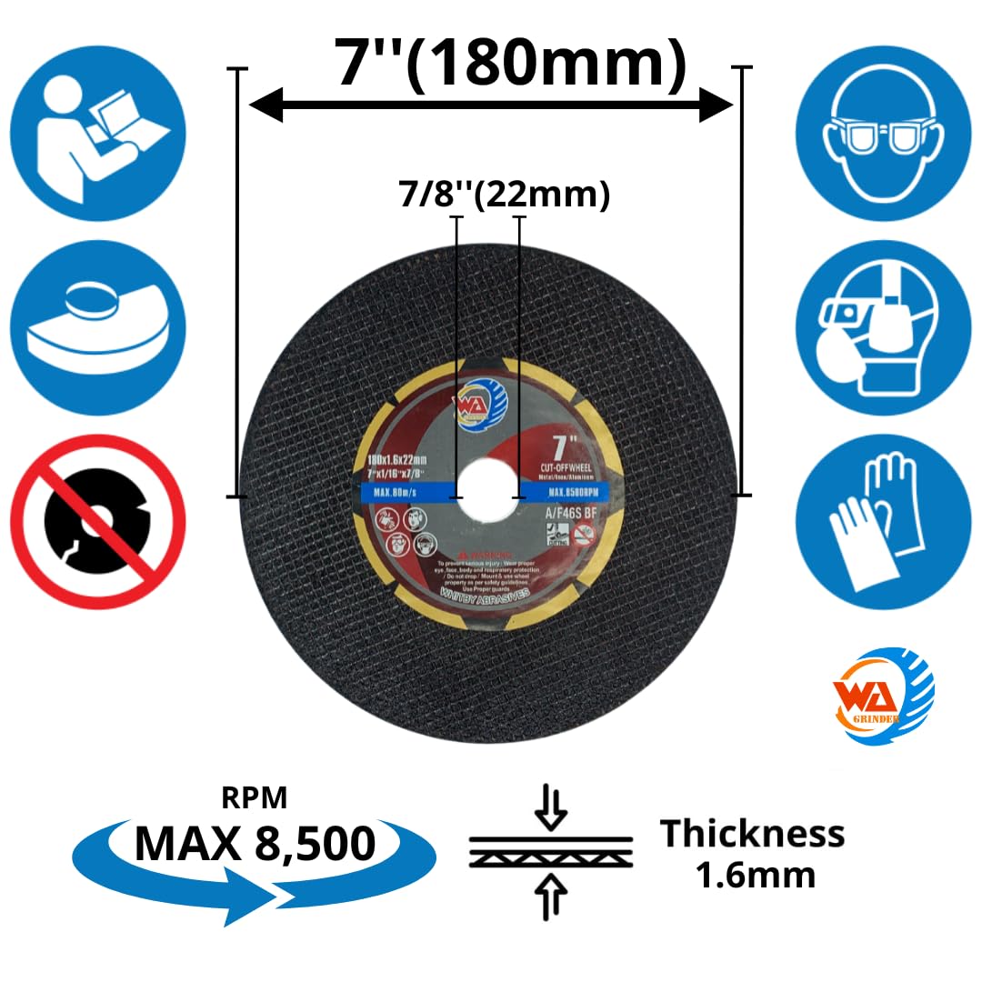 WA 10PACK - 7”x1/16x7/8 Cutting Wheel for Metal &am