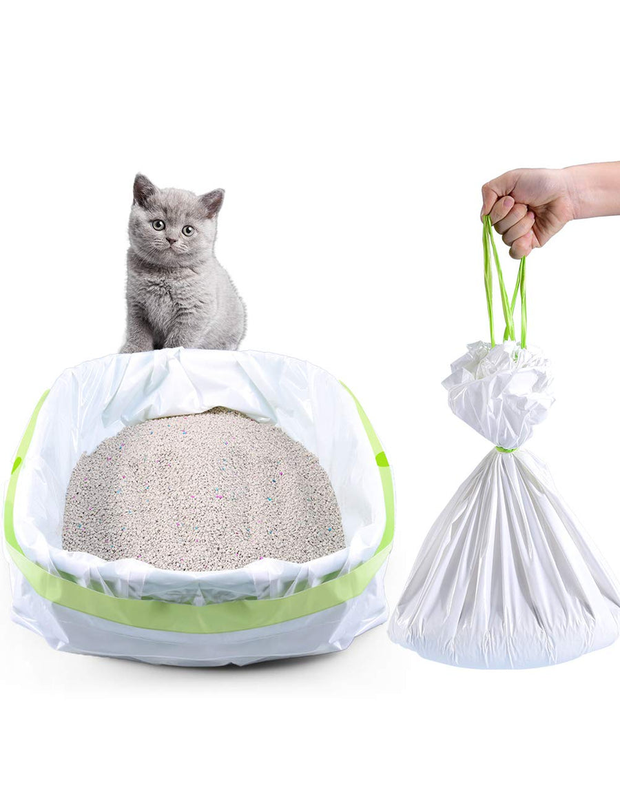 Cat Litter Liners Large, Jumbo Drawstring Extra Durable Pet Cat Pan Liners Extra-Thick Kitty Litter Box Bag-24 Count 36 x 19