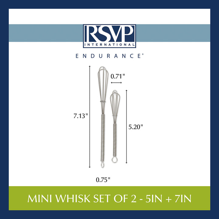 International Kitchen Tool Collection, Stainless Steel, Dishwasher Safe, Mini Whisk Set