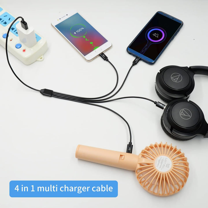 USB A to USB Micro Charging Cable, 4 in 1 Multi Charger Cable Micro USB Splitter Cable 4 Ports Micro USB 2.0 Male-Male Charging Cord Adapter Connectors for Cell Phones and More (Black 1.8M)