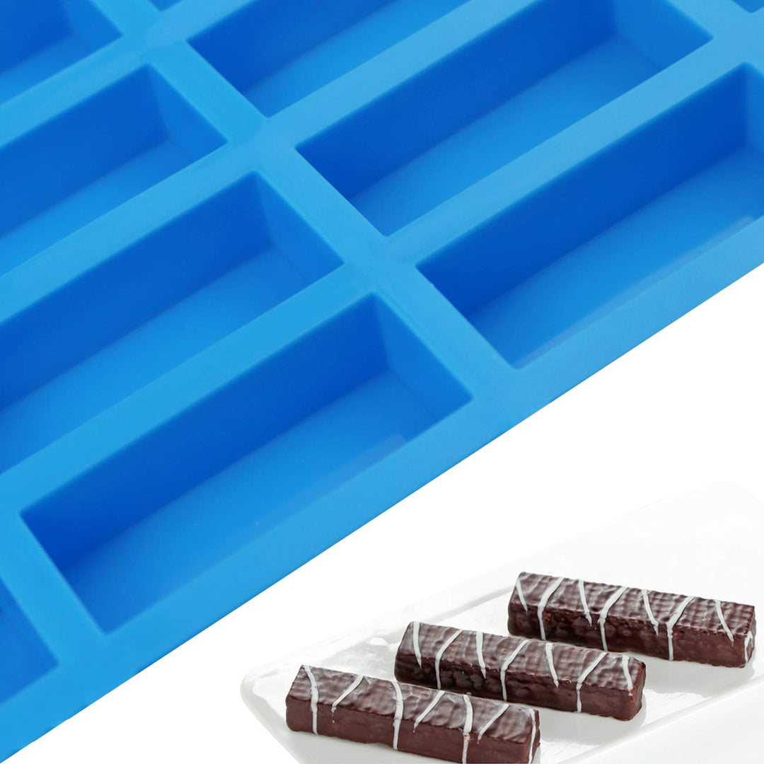 2 pack 40 Cavity Narrow Rectangle Silicone Caramel Candy Molds Chocolate Bar Mold for Truffles, Ganache, Jelly, Praline, Brownie, Butter, Ice Cube Tray