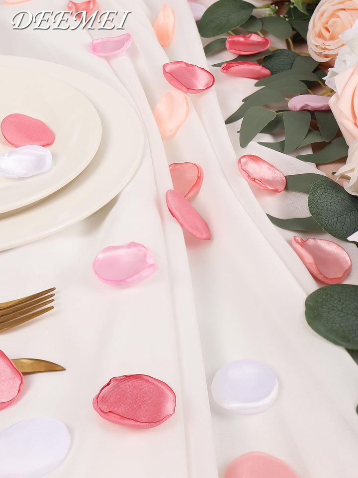 400pcs Silk Rose Petals for Wedding Artificial Flower Petals Bulk for Basket Wedding Aisle Runner Bridal Shower Table Decor(Mix Pink)