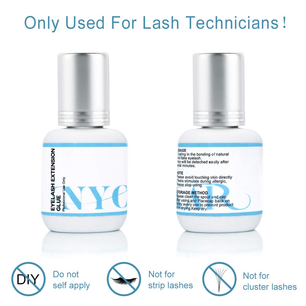 Eyelash Extension Glue Professional Extra Strong Grade Eyelashes Black Adhesive 1-2 Seconds Drying Time for 45-60 Days 7ml