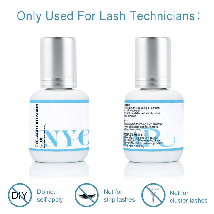 Eyelash Extension Glue Professional Extra Strong Grade Eyelashes Black Adhesive 1-2 Seconds Drying Time for 45-60 Days 7ml