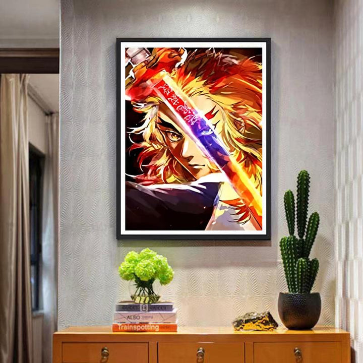 5D DIY Diamond Art Painting by Number Kits Anime 16x20 Inch for Adults and Kids, Round Full Drill Rhinestone Cross Stitch Mosaic Art for Home Wall Decoration and Gift Option.