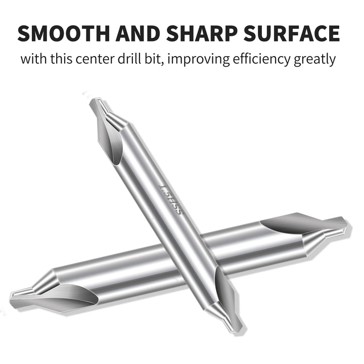 Center Drill Bits Set - High Speed Steel Center Drill Bits Kit Countersink Tools for Lathe Metalworking, 7 pcs 60-Degree Angle Center Drill Bits in Size 1.0 1.5 2.0 2.5 3.0 4.0 5.0