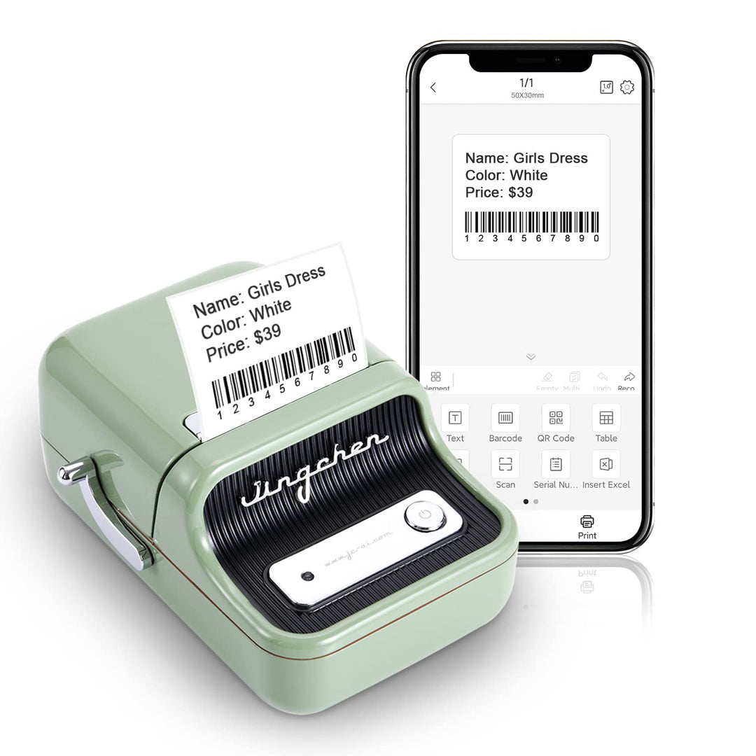 2 Inch Label Printer B21 with 230 Labels, Bluetooth Thermal Labels Maker Small Business Sticker Printers, Suits for All Purpose Labels Barcode Price Text, Compatible with iOS & Android (Green)