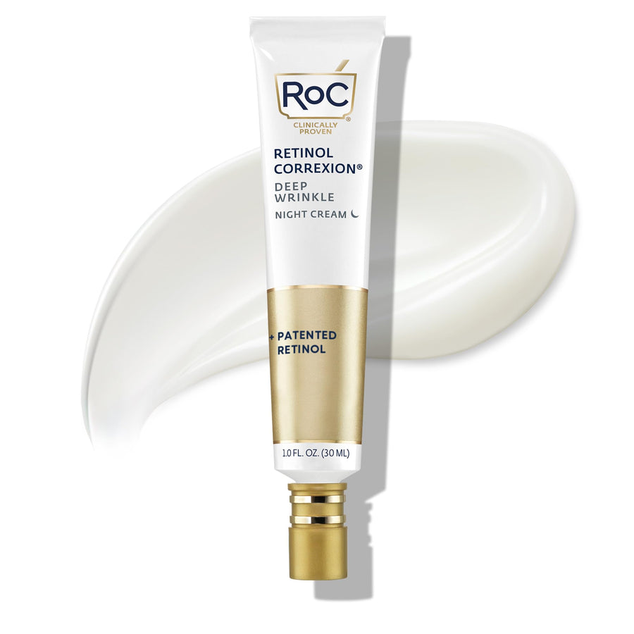 Retinol Correxion Deep Wrinkle Anti-Aging Night Cream, Daily Face Moisturizer with Shea Butter, Glycolic Acid and Squalane, Stocking Stuffers for Men & Women, 1 Ounces (Packaging May Vary)