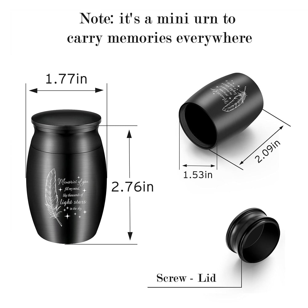 Small Keepsake Urn for Ashes 3 Inches Aluminum Cremation Mini Urn Small Ash Urn for Human Ashes Keepsake Holder