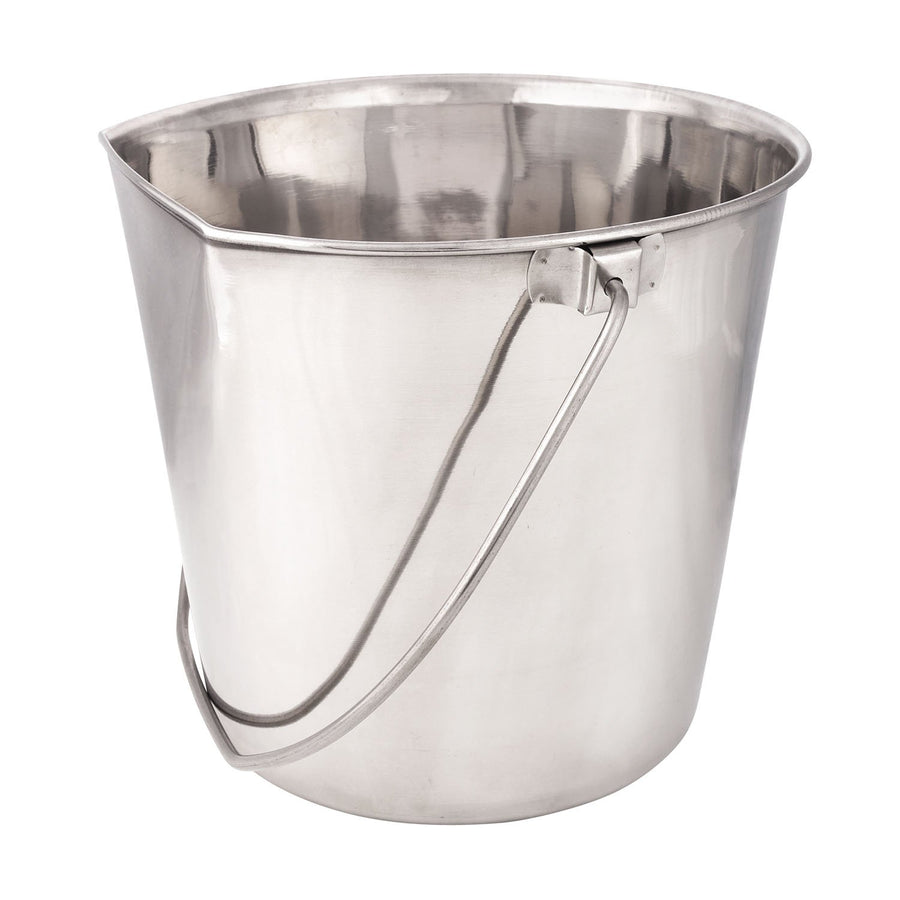 ProSelect Stainless Steel Flat Sided Pails — Durable Pails for Fences, Cages, Crates, or Kennels - 6, 2-Quart