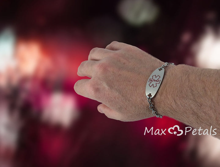 Max Petals Type 1 Diabetes Medical Alert ID Stainless S
