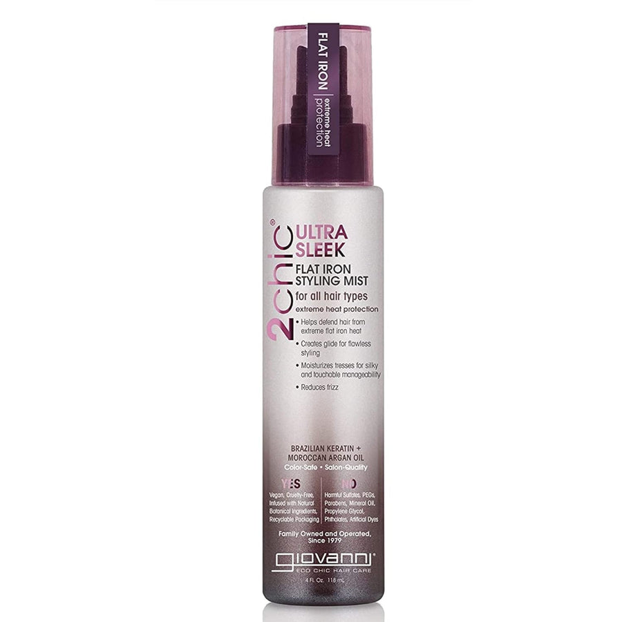 Cosmetics, 2Chic Brazilian Keratin & Argan Oil Ultra Sleek Flat Iron Styling Mist, 4.5 Oz