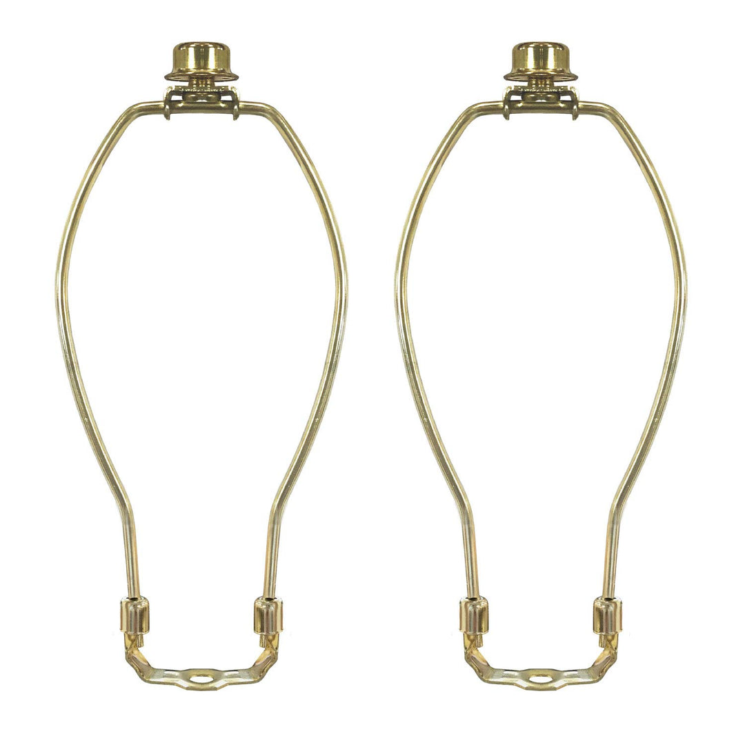 Heavy Duty Harp for Lamp Shade Holder, 7 inch, Polished Brown Base, Set of 2