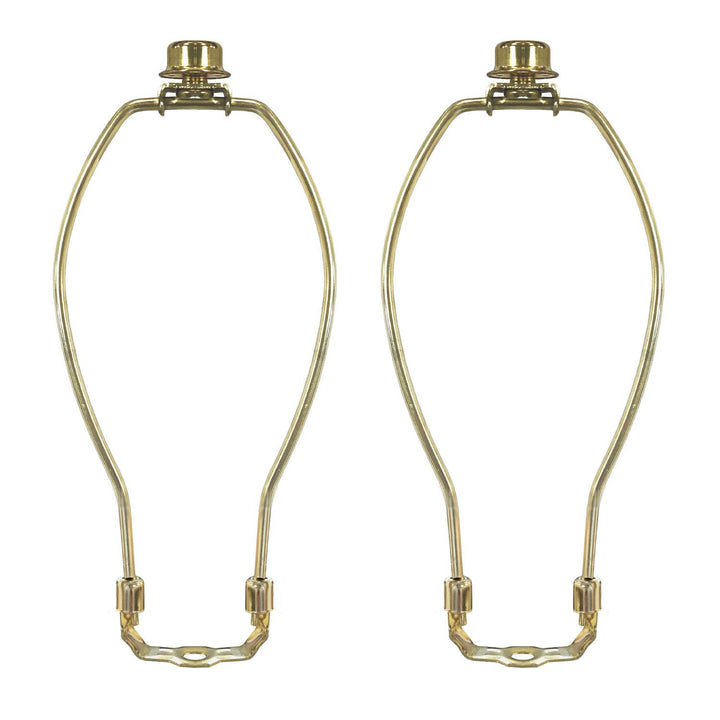Heavy Duty Harp for Lamp Shade Holder, 7 inch, Polished Brown Base, Set of 2