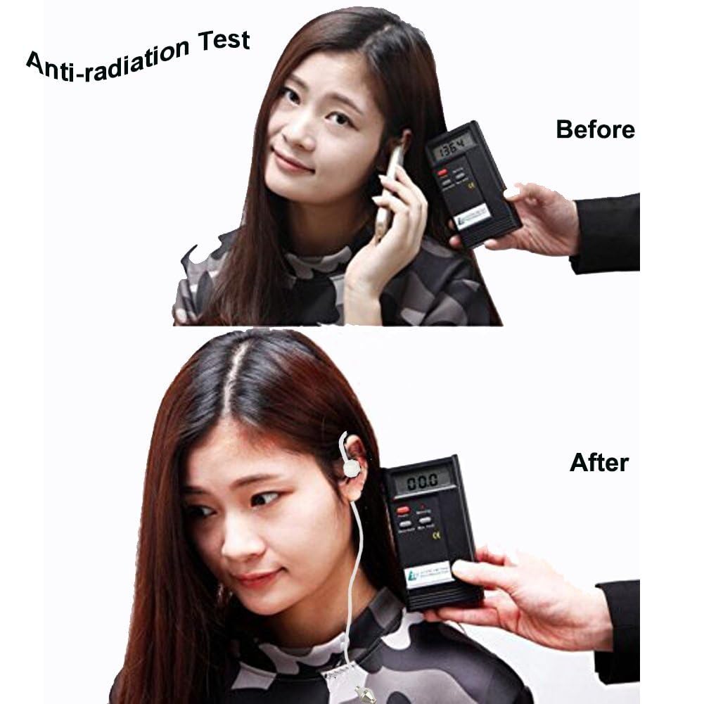 Air Tube Headset Binaural with Microphone Deep Bass Noise Cancelling for Phone, Pad, Pod,HTC,Sony,Mp3 Players - White