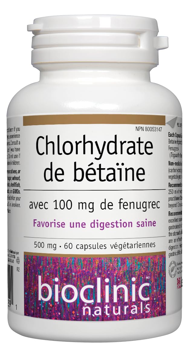 Bioclinic Naturals - Betaine HCL with Fenugreek 60 Vegg
