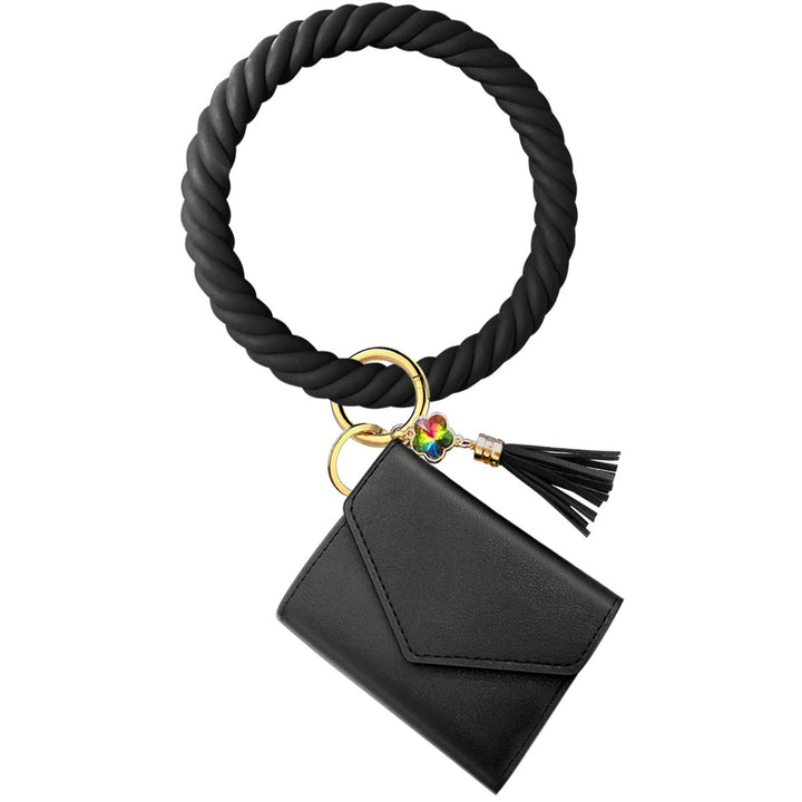 Idakekiy Wristlet Keychain, Silicon Key Ring Wallet Bra