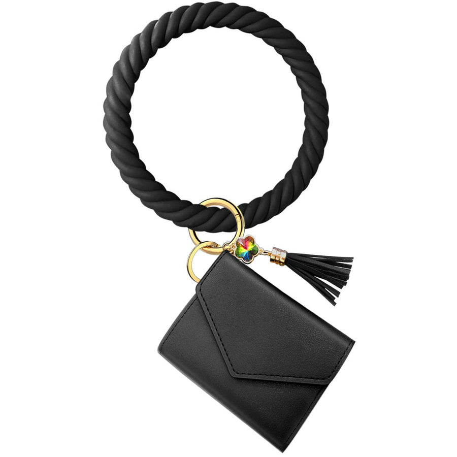 Idakekiy Wristlet Keychain, Silicon Key Ring Wallet Bra
